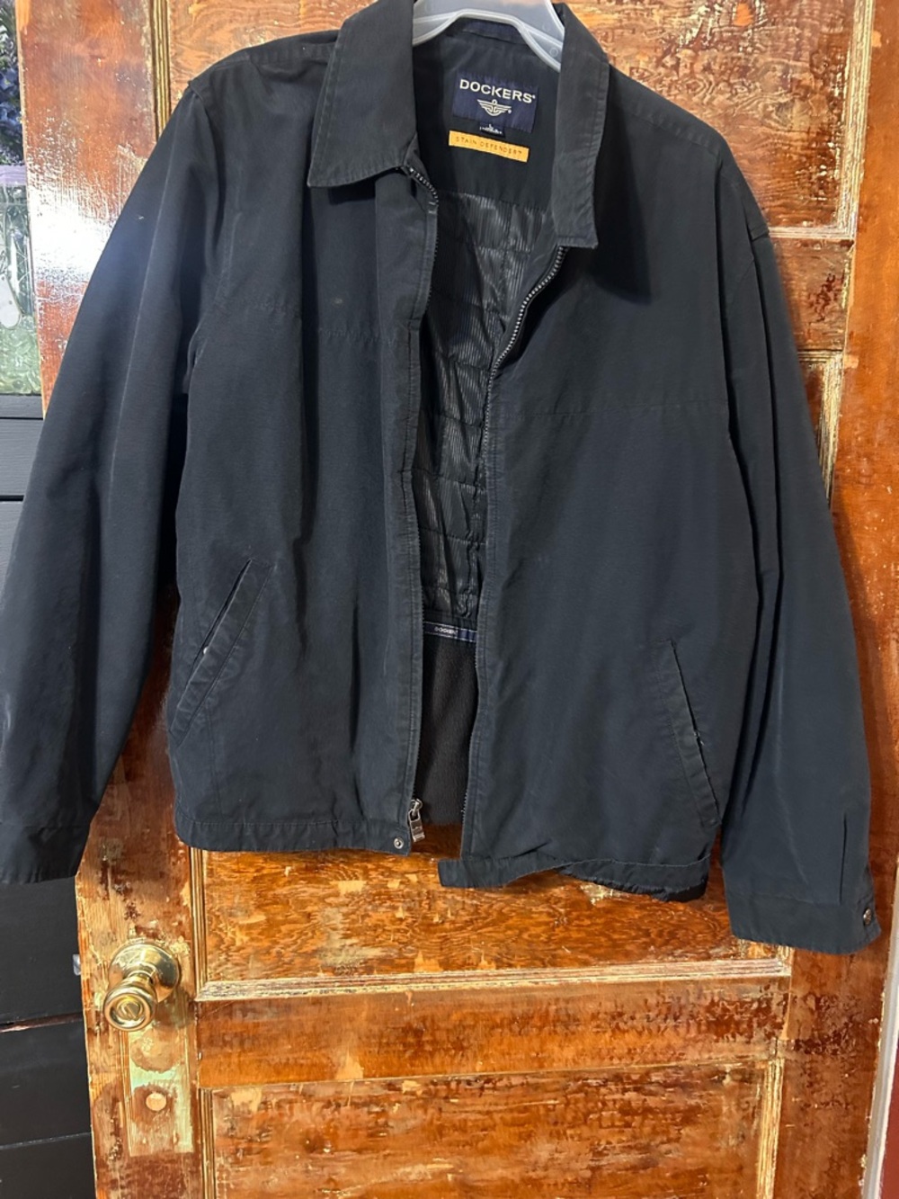 Dockers Black Men's Lightweight Zip Bomber Jacket